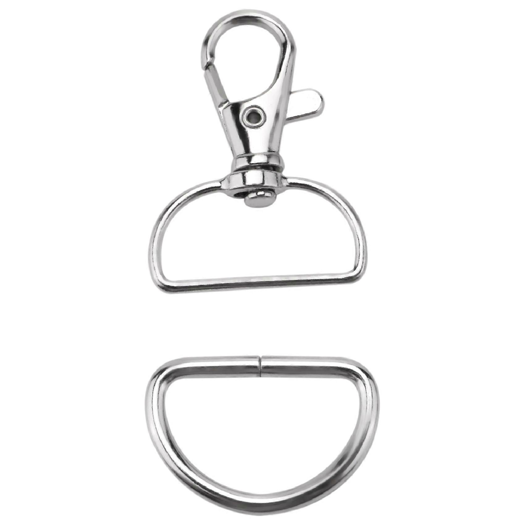 60Pcs Swivel Snap Hooks And D Rings (1 inch Inside Width)