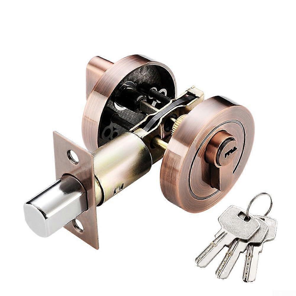 Copper Keyed Entry Door Knob with Lock for Home Security, Enhanced Latch, Easy Installation