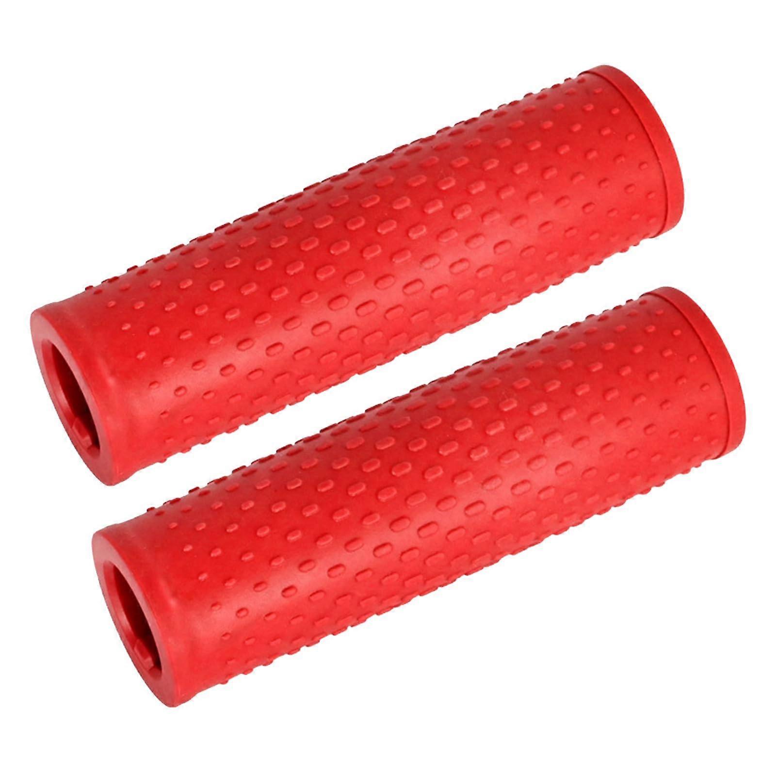 Scooter Handlebar Grips Ergonomic NonSlip Rubber for Comfortable LongTerm Use Red