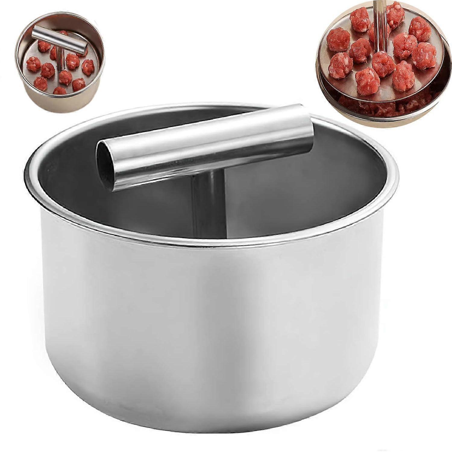 Stainless Steel Meatball Maker with 6 Grids, MultiFunction Meatball Press Mold for Kitchen