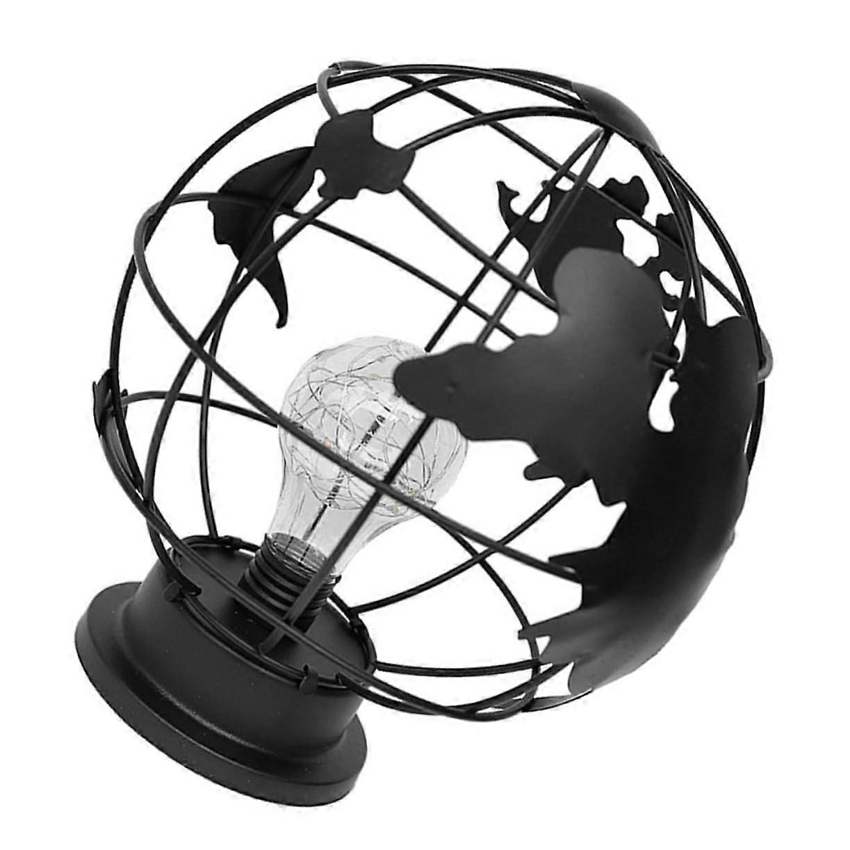 Globe Night Light with Warm Ambient Lighting, Battery Powered Decorative Table Lamp for Bedroom