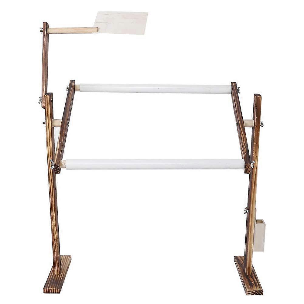 Adjustable Embroidery Stand with Tool Box, 360° Rotating Cross Stitch Frame, Stable Wide Base