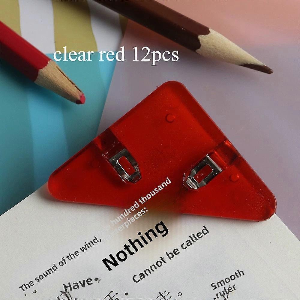 12Pcs Triangle folder stationery book clip test paper clip multifunctional clip