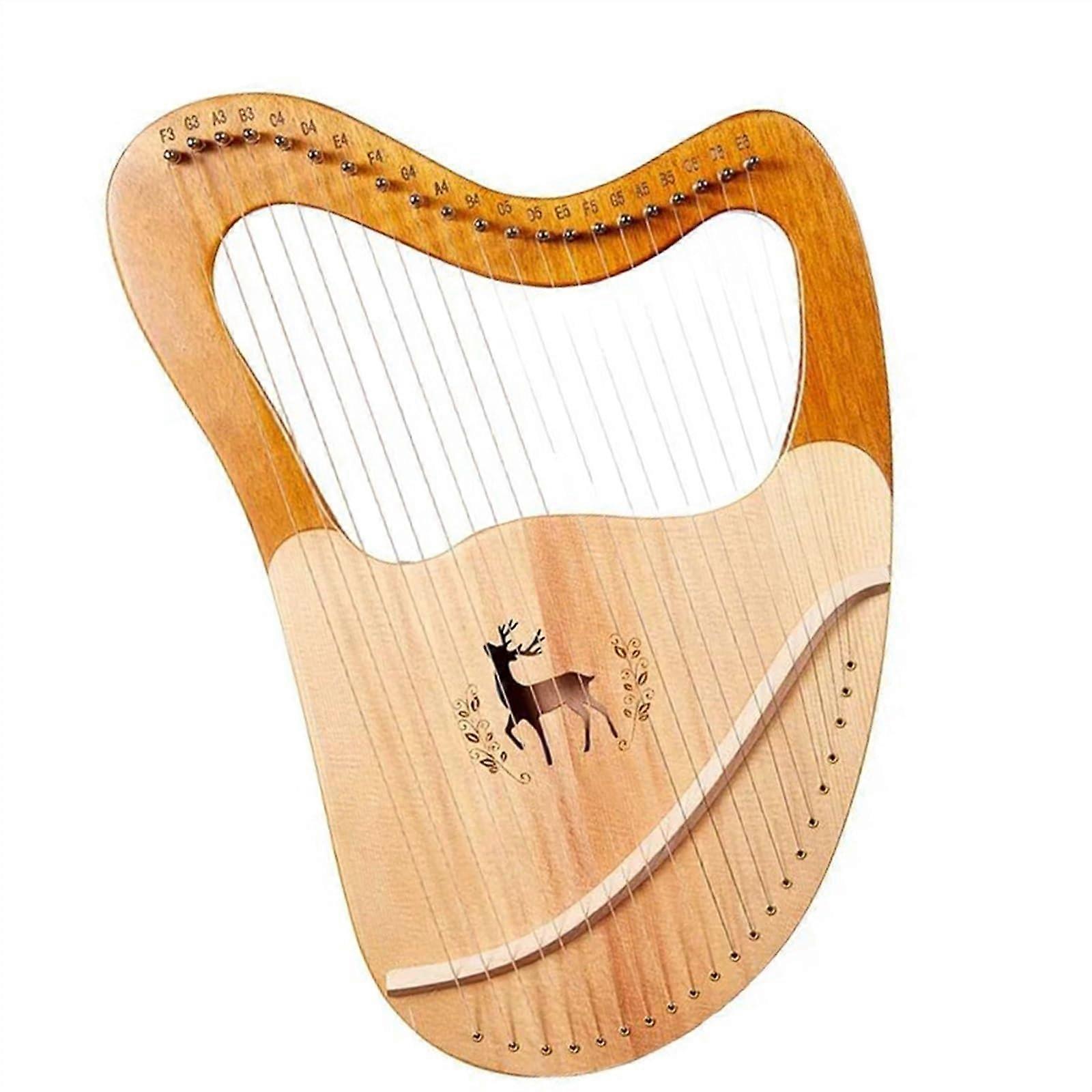 Professional Mahogany Harp 24 Strings with Warm Clear Tone and Easy Playability for Beginners