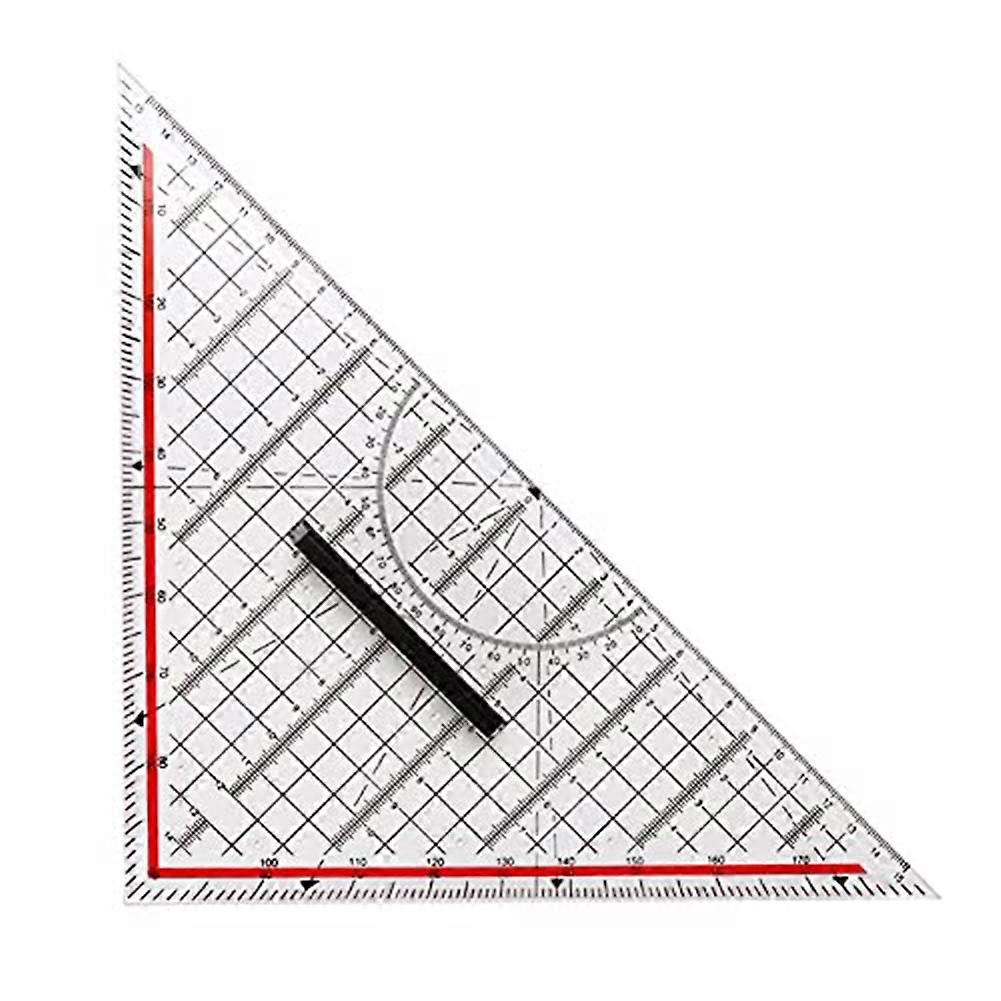 30CM Drawing Triangle Ruler Multi-Function Drawing Design Ruler with Handle Protractor Measurement Ruler