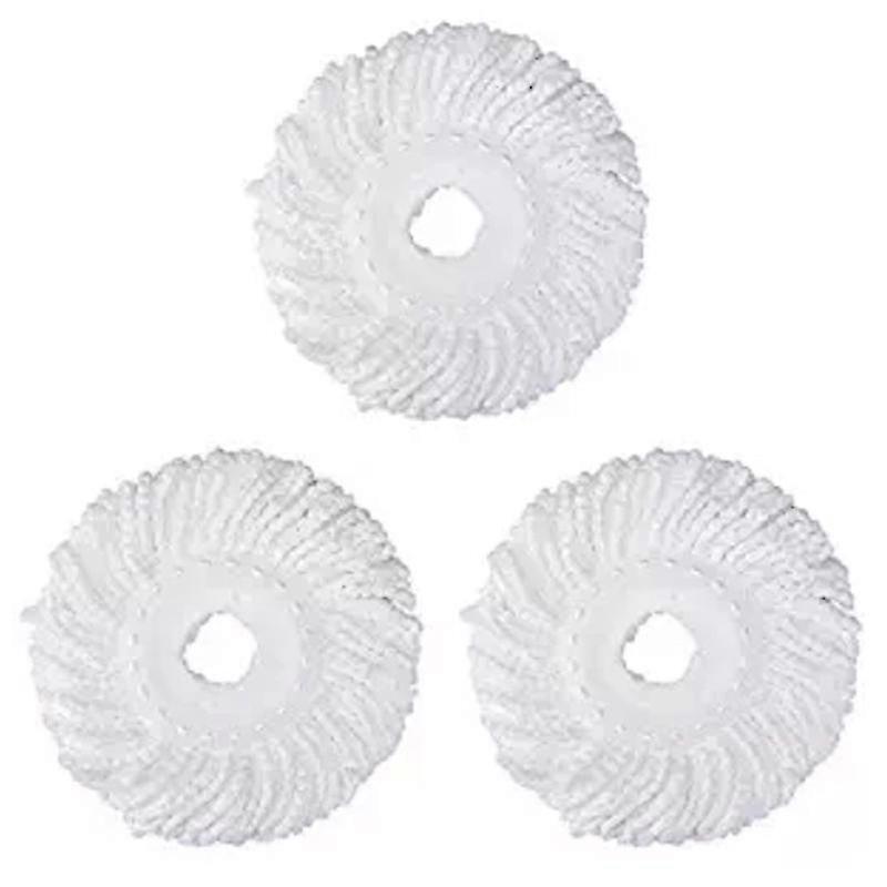 3 Replacement Mop Micro-Head Refill for 360° Spin Magic Mop-Microfiber Replacement Mop Head-Round Sh