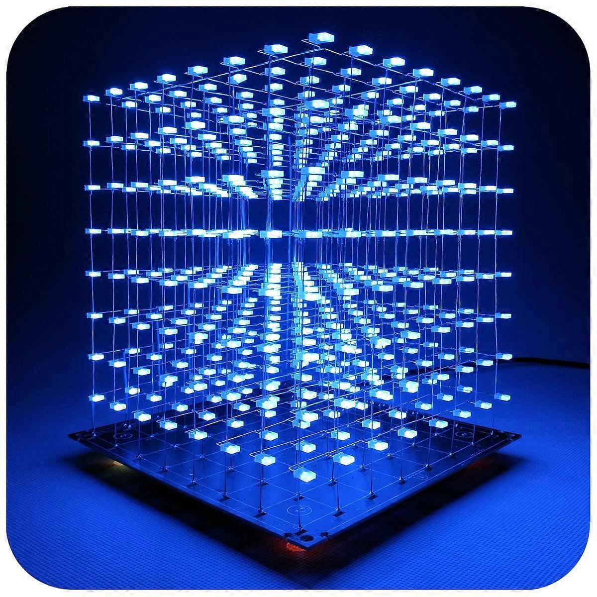 3D LED Cube Kit with Preloaded 3D Animations, DIY Soldering and Programmable Light Effects
