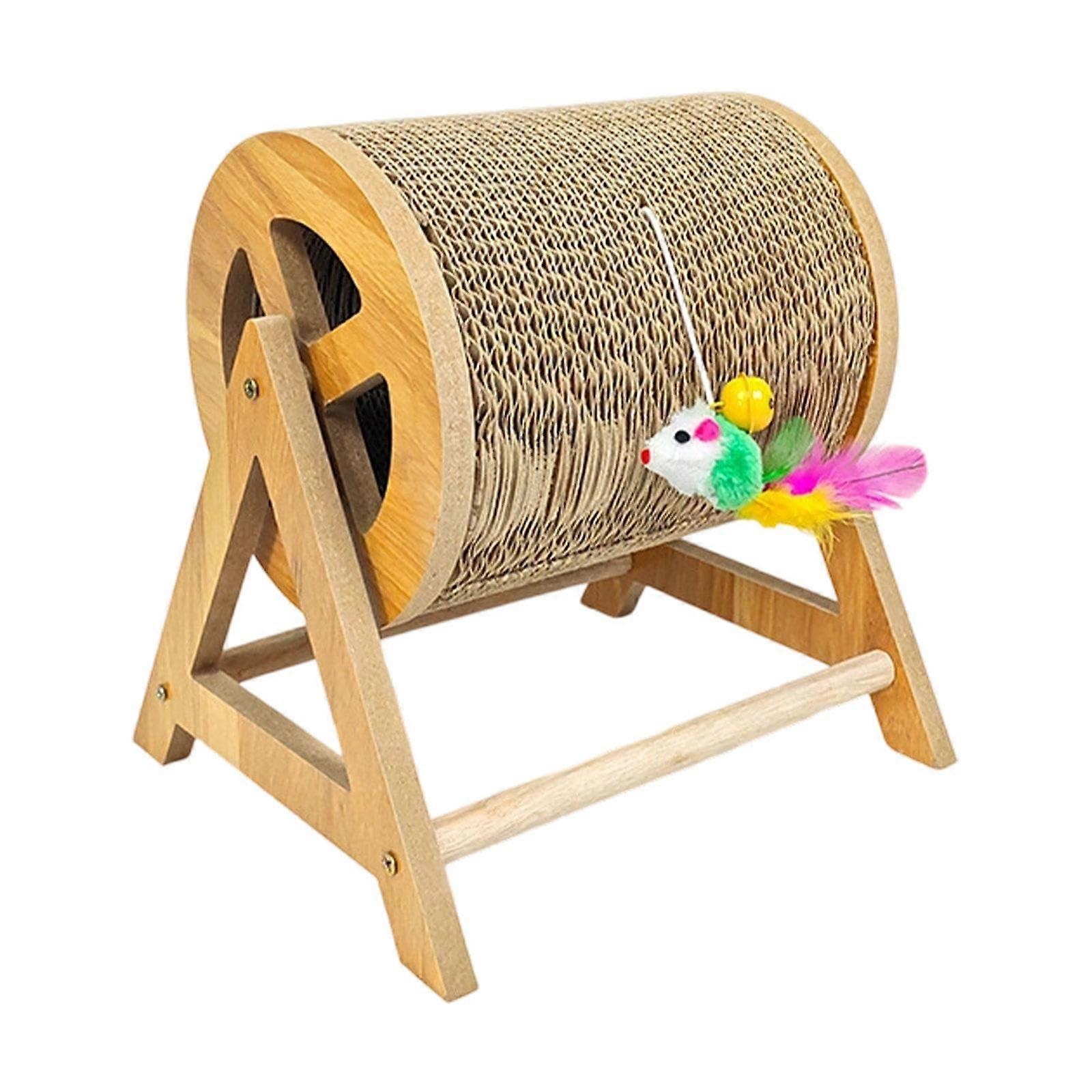 Cat Scratching Board Furniture Protector with Interactive Roller Toy for Claw Training, Large