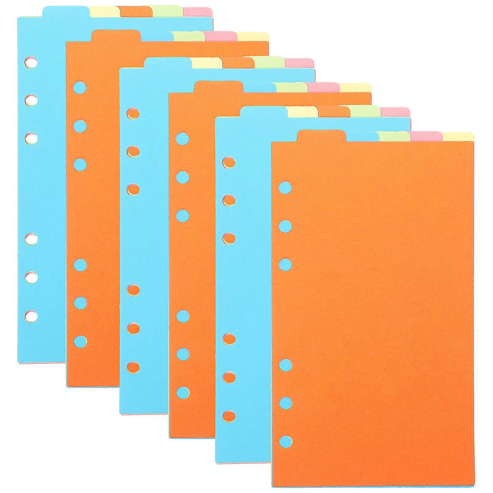 School Binder Divider Index Paper for Office Use 6Sets Multi-Color Sheets