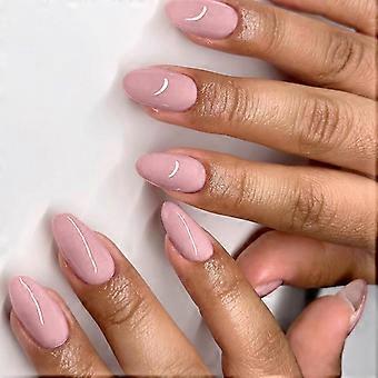 Almond French Press on Nails Set 30Pcs Glossy Fake Nails Tips for Nail Art with Natural Comfortable Fit