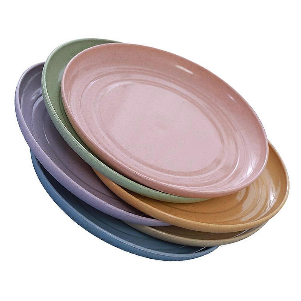 Appetizer Plates Wheatstraw Multi-Purpose Table Use Round Assorted Color 6Pack