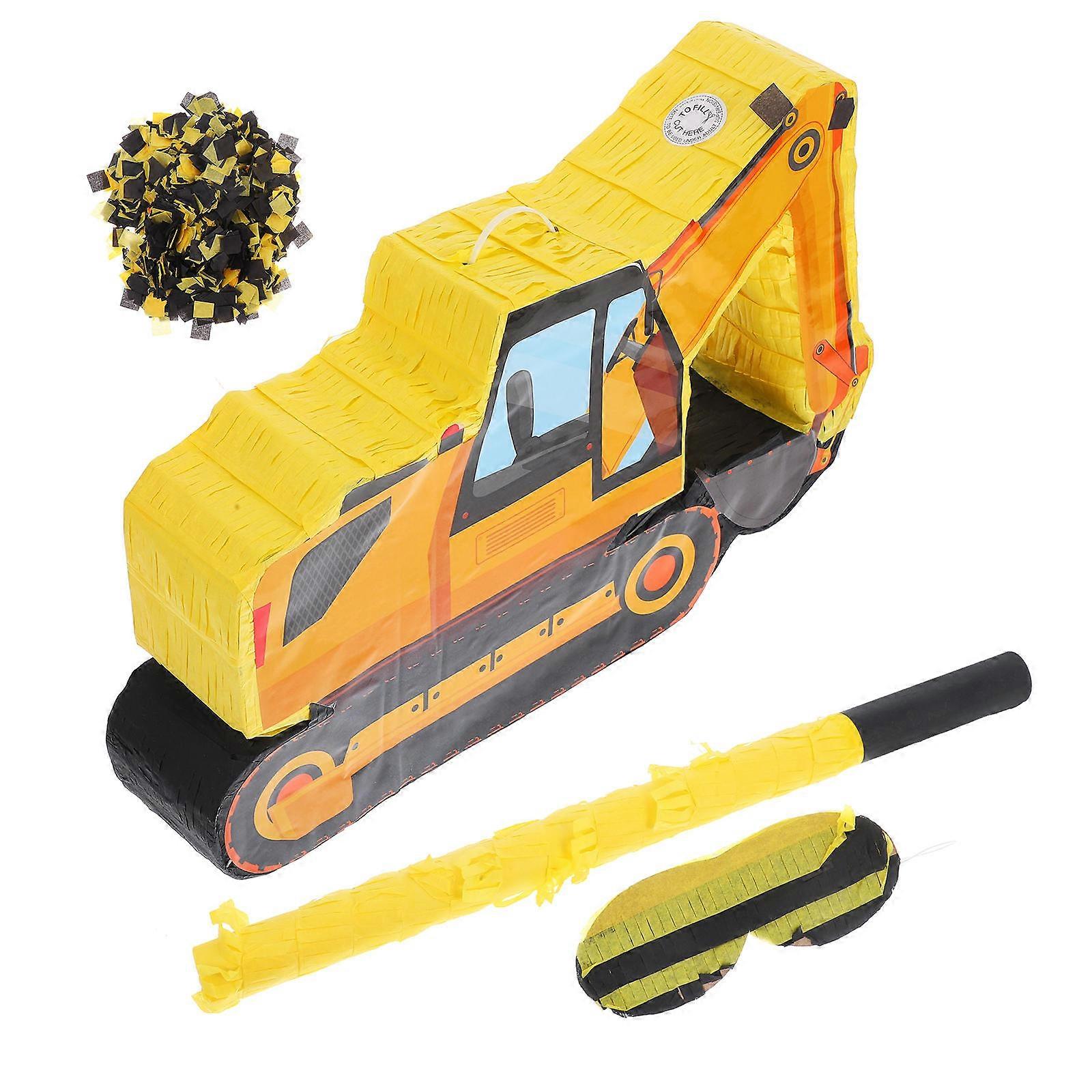 Baustellen-Bagger-Piñata für Kindergeburtstage, 1 Set