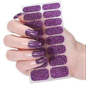 SelfAdhesive Gel Nail Strips Solid Color with Glitter, SalonStyle Polish Sticker Wraps