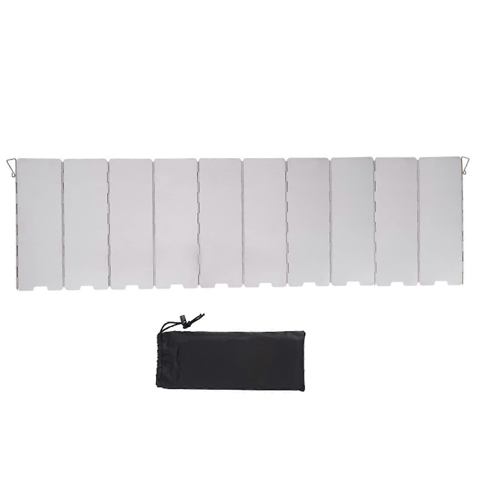 10 Panel Aluminum Camping Stove Windscreen with Rack and Drawstring Bag Foldable Lightweight