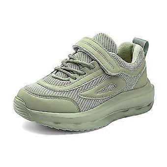 Kleinkinderschuhe, atmungsaktive, einfarbige Sportschuhe aus gewebtem Netzgewebe für Jungen und Mädchen, geeignet für Schule und Freizeit, Größe 38, Grün