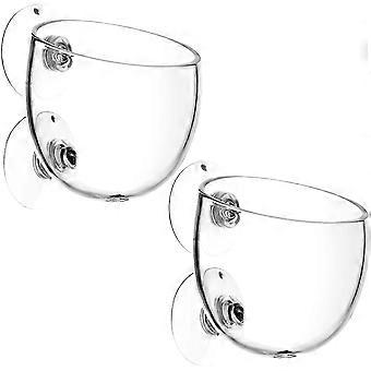Pxcl 2 Pcs Aquarium Water Grass Pot Container With Suction Cup, Aquatic Plant Cups For Plant De