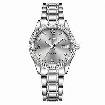 Womens Watch Luxury Diamond Analog Quartz Wrist Watches Silver Stainless Steel with Date Waterproof Ladies Dress Business Casual Bracelet Watch