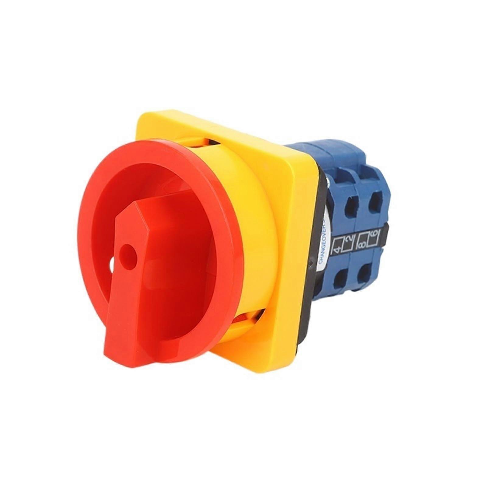 20A 2 Pole Rotary Cam Switch 56x56mm Panel Mount Lockable Isolator Electrical Panel Switch