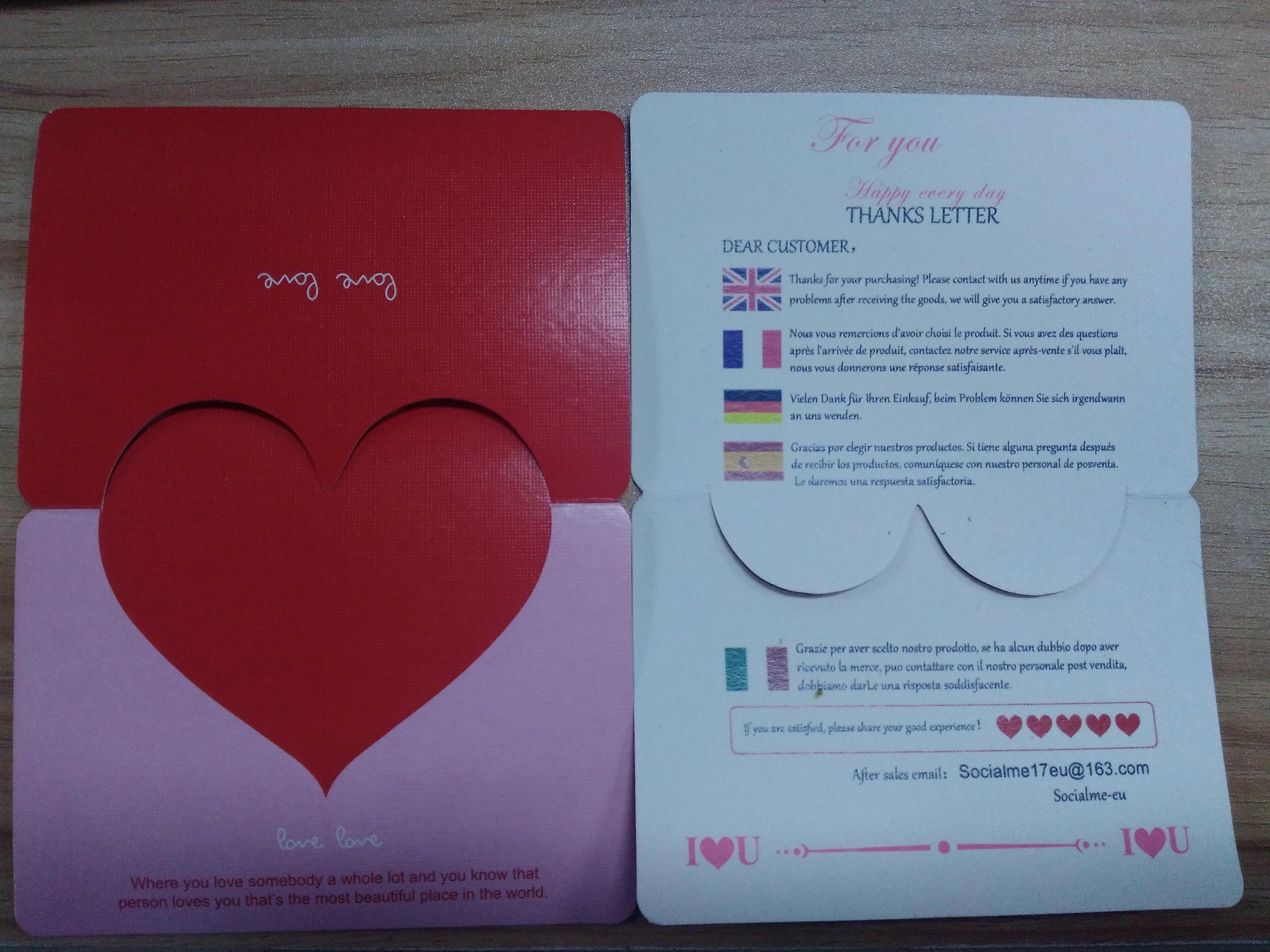 Gift card for customer