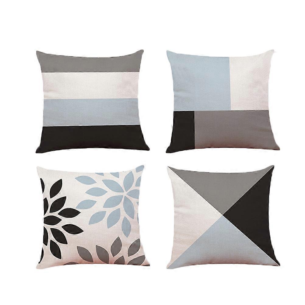 Throw Pillow Case Home Use Pillowcase with Decorative Function 4Pcs Assorted Color