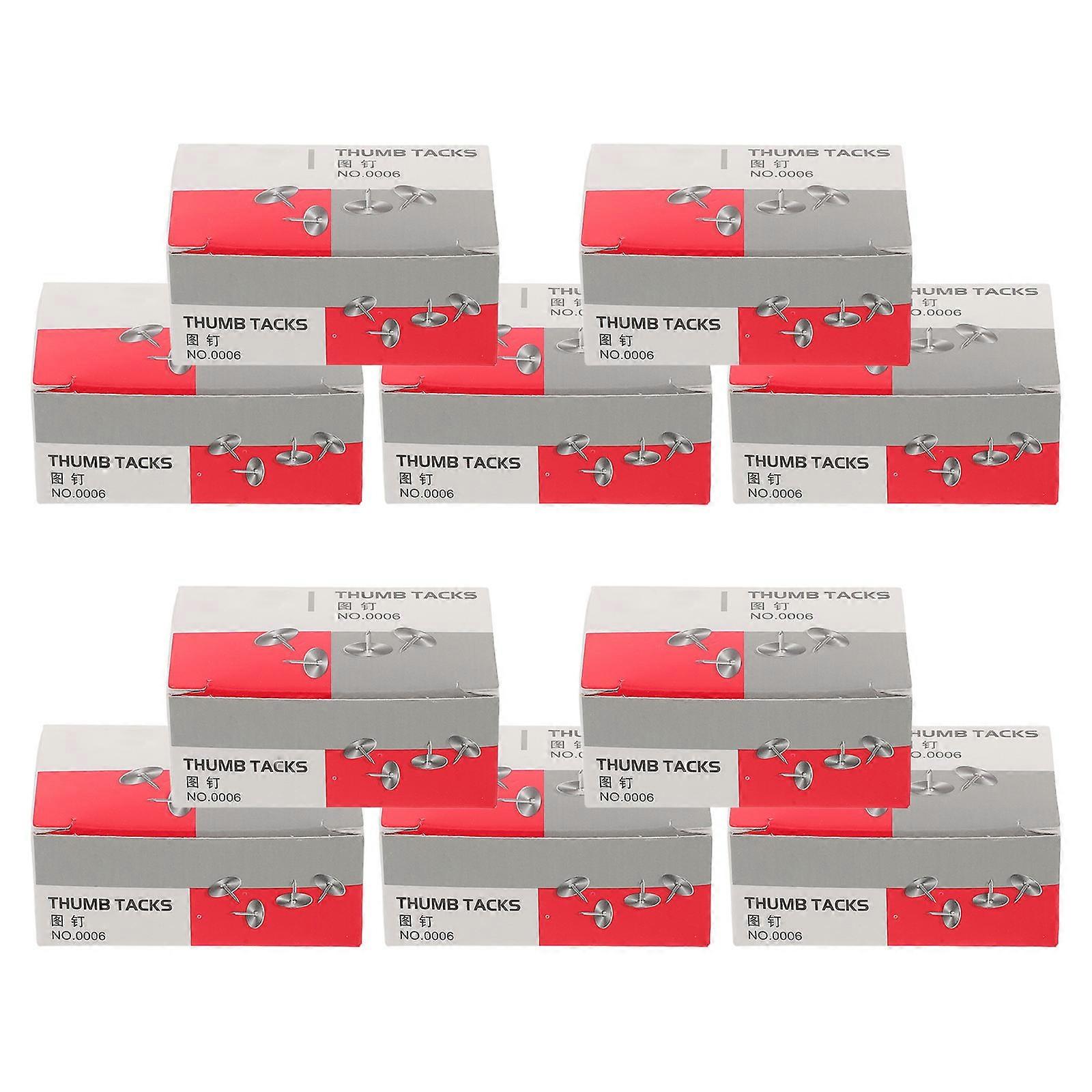 Strong Metal Thumb Tacks for Document Organizing 10 Boxes Set