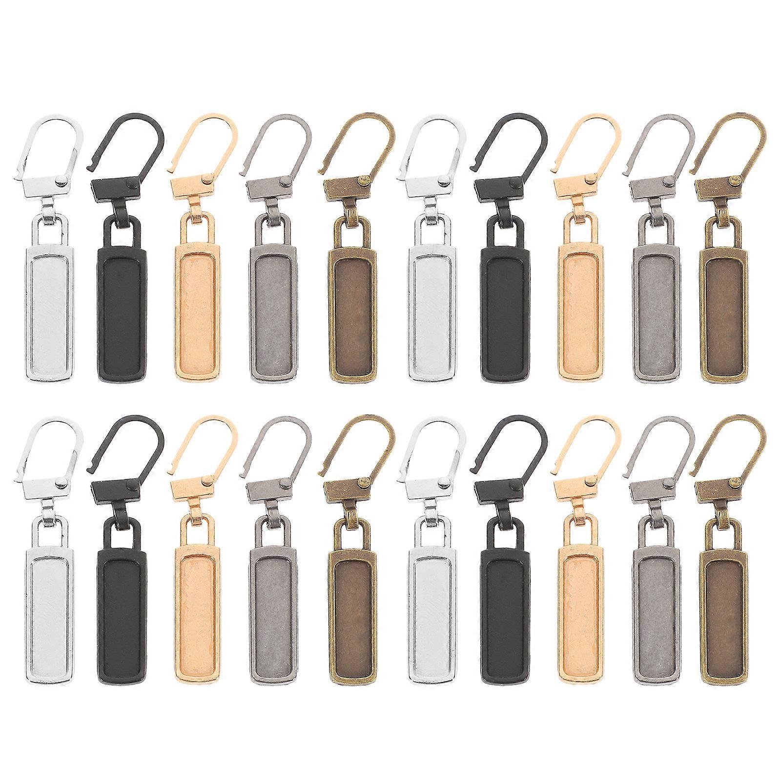 Replaceable Zipper Pull Replacement for DIY Use 20Pcs Metal Accessories