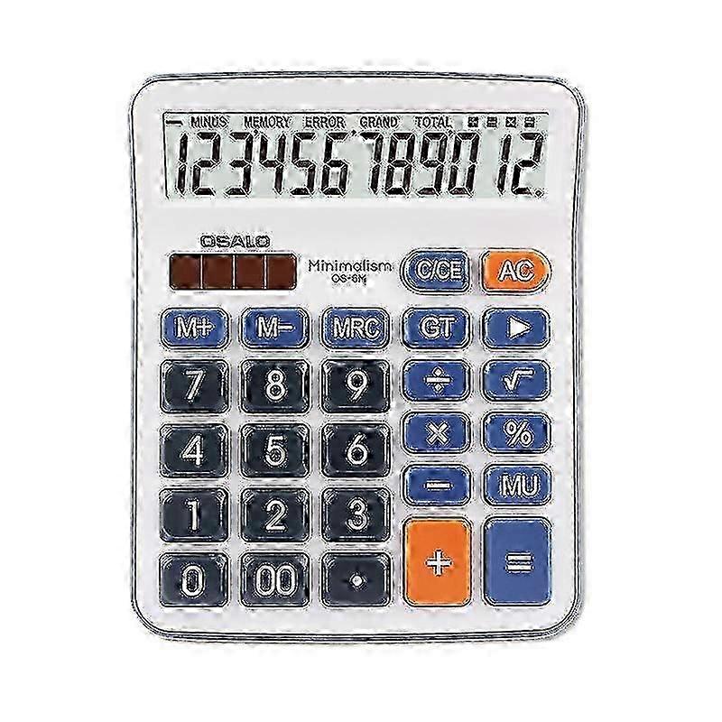 Calculator Office 12 Digit Extra Large Display Big Buttons Solar Desktop Basic Calculators