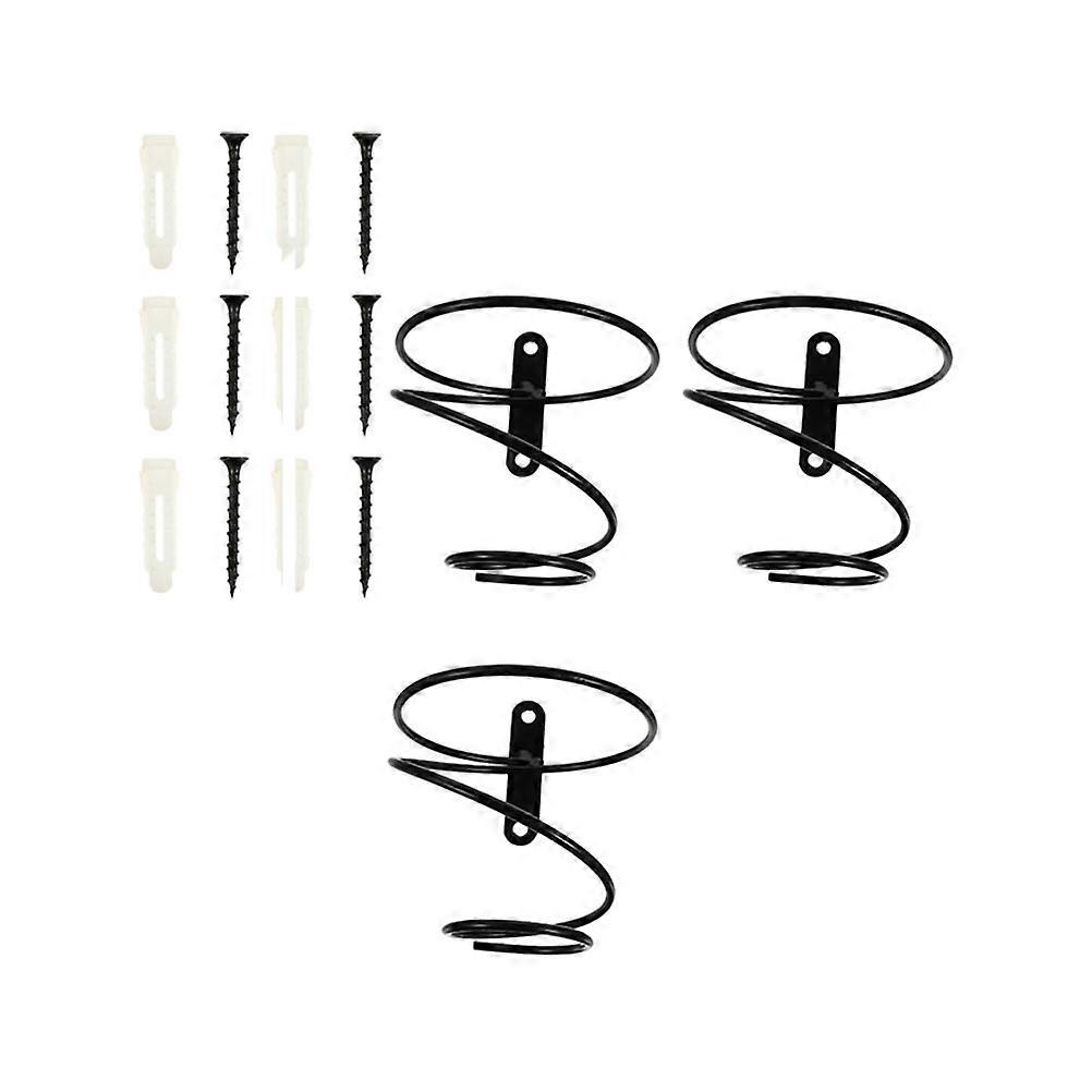 Creative Iron Rack Wall-Mounted for Storage 3Pcs Black Racks