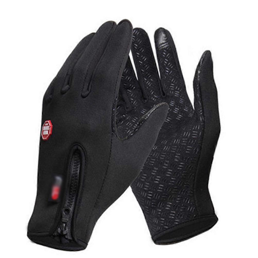 Windproof Warm Fleece Lined Gloves for Winter Use with Touch Screen Function