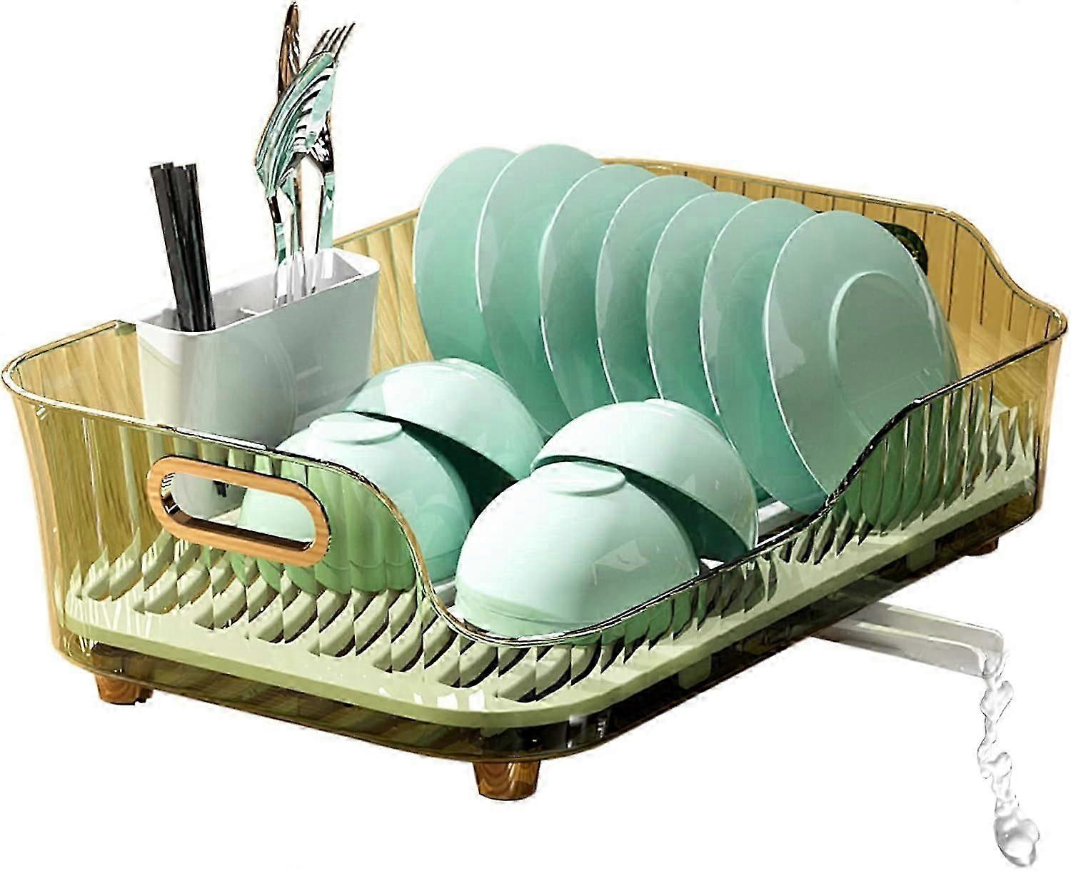 Rustproof utensil holder with dish drainer