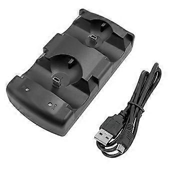 Dual Charger USB Dual Charging Power Base Charger Compatible with Sony PS3 Move Controller and Mobile Navigation