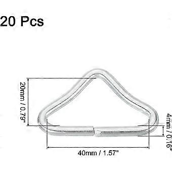 15 Stück Trampolin-Dreieckschnallen, 1 1/2" Metall-Dreieckringschnalle V-Ringe Trampolin-Taschengurtringe für Rucksäcke und Zelte, Silber