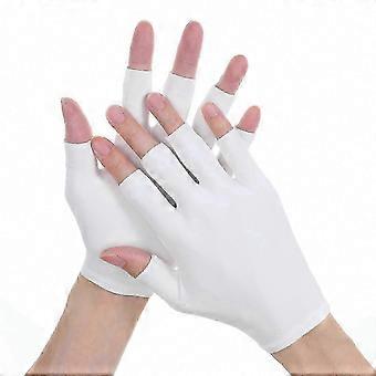 Lot de 4 paires de mitaines en coton pour mains sèches, soin anti-eczéma, hydratation nocturne, douces et blanches.