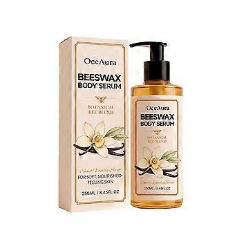 Beeswax Vanilla Scent Body Serum,Fast-Absorb Moisturizing Body Oil, Lightweight Wet Skin Formula to Nourish Dry Crepey Skin for Soft Smooth Full-Body 