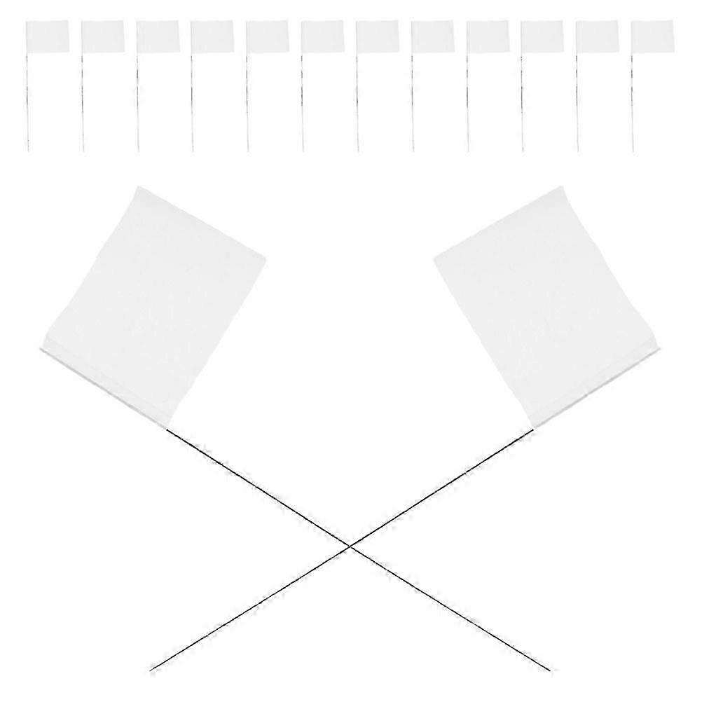 Survey Marking Flags White PVC Wire Flags for Yard Use 60Pcs