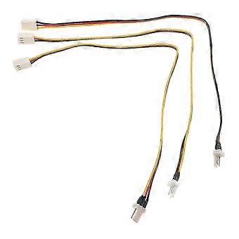 CPU Fan Extension Cable, 3-Pin Splitter Adapter, Metal and Plastic, Solves Insufficient PC Interfaces, Easy Installation, for PC, 3-Pack
