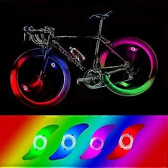 4 x LED fietswiel licht, waterdichte LED fiets wiel licht met 3 knipperende modi LED fiets wiel lamp voor volwassen en kind fiets - rood