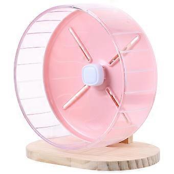 Silent Hamster Wheel Cage Exercising Wheel 1Set Pink ABS Wood