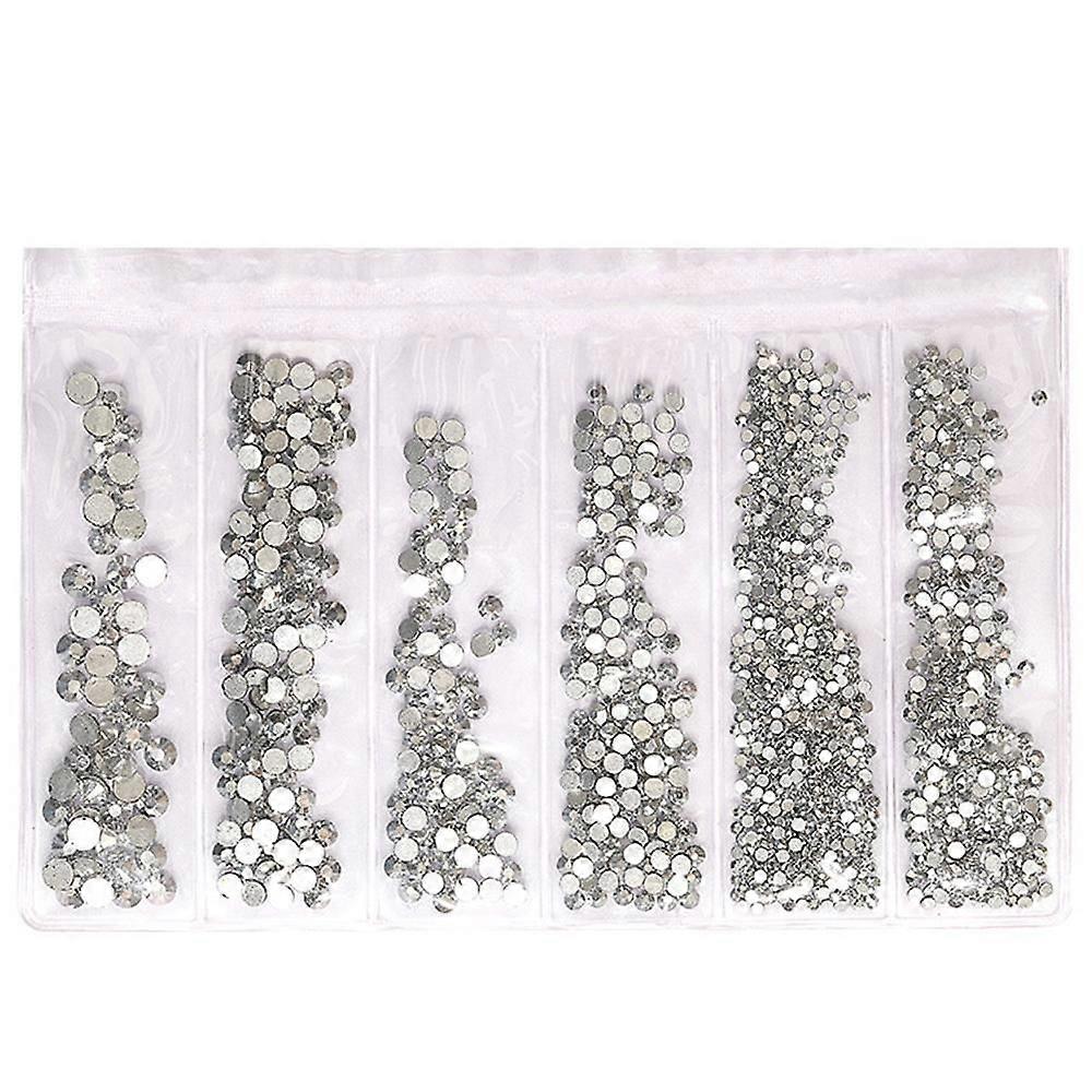 Crystal Round Nail Drill Flat Bottom Rhinestone - Mine Silvermake up