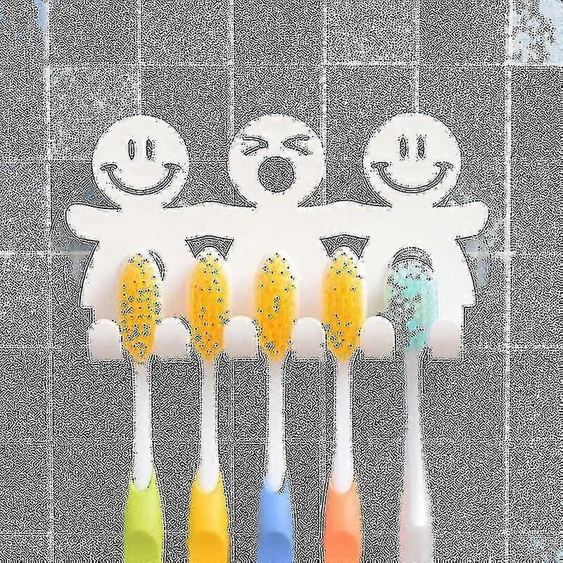 Wall Mount Smiley 5 Position Toothbrush Holder
