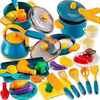 KIDS Toy Kitchen Accessories Play Pots and Pans, Cooking Set for Children, Pretend Role Play Food Cookware Playset Gifts for 3+ 4 5 6 Years Old Kids T