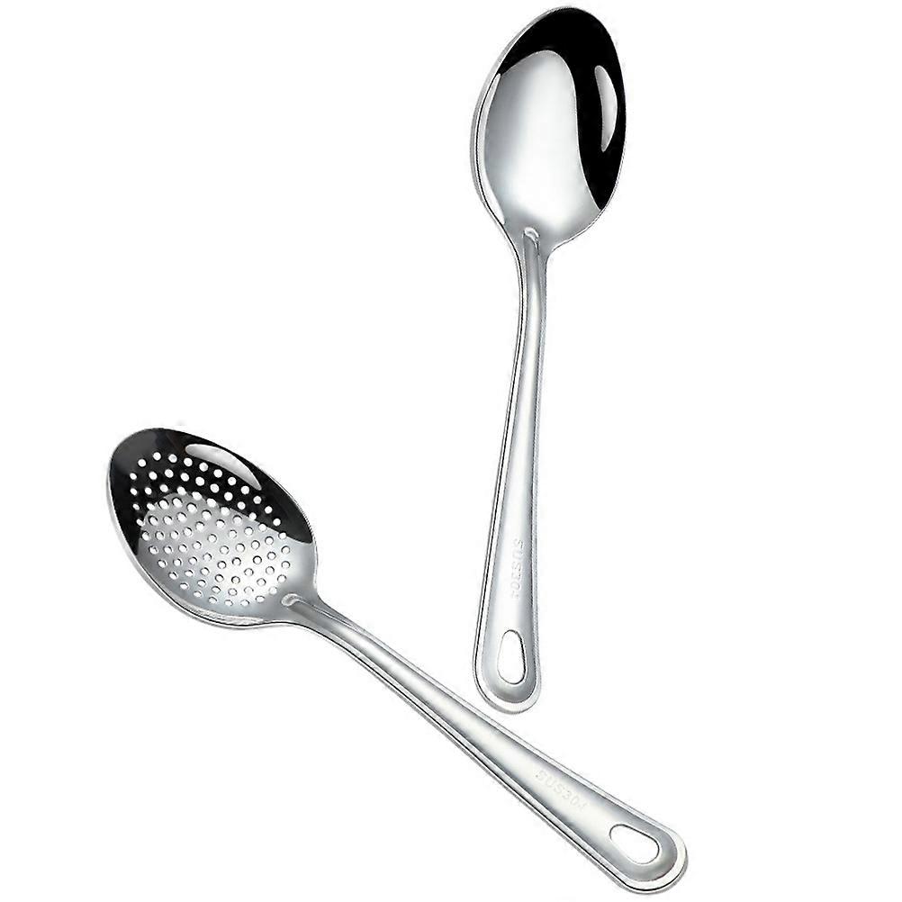 Serving Spoons Long Handle Slotted Spoon for Kitchen Use 10Pcs Set