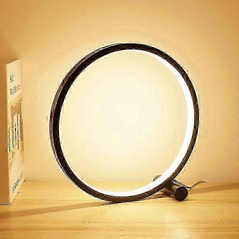 Led Bedside Lamp Touch Ring Table Lamp Dimmable,3 Colors Dimmable 10 Brightness,metalwhite