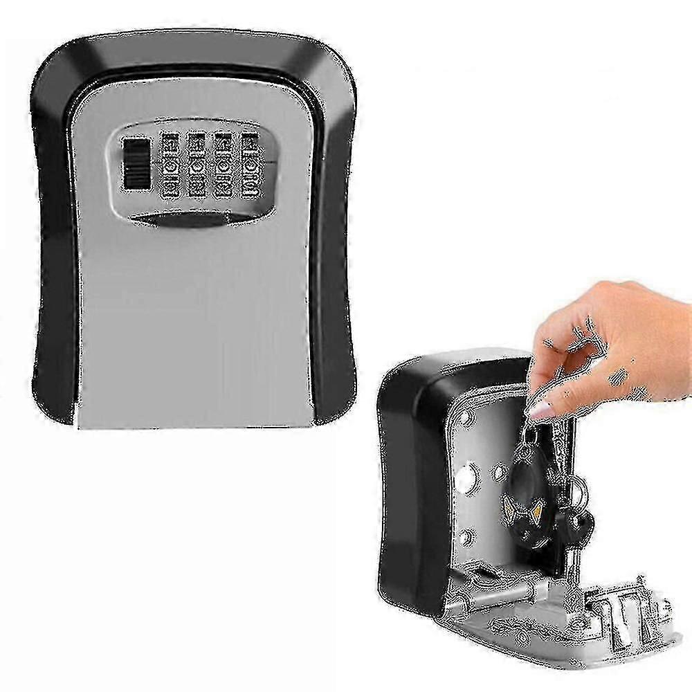 Wall Mounted Key Safe Box with 4-Digit Code Lock - High Security Storage for Home & Office