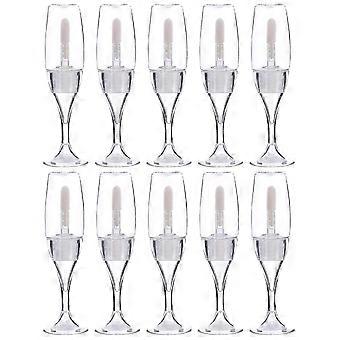 Transparent Wine Glass Shaped Lip Gloss Tube for Storage 10Pcs Set