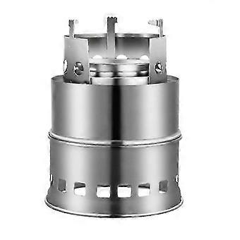 Camping Stove, Foldable Stainless Steel Outdoor Wood Burning Cooking Stove, Low Smoke Output, Doublewall Secondary Combustion, Ash Tray Design, for Ca