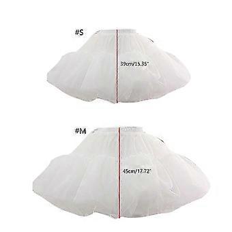 Damen Lolita Röcke Crinoline Organza Petticoat Vintage Party Unterrock Elastische Taille Swing Gothic Rock für den Abschlussball Weiß M