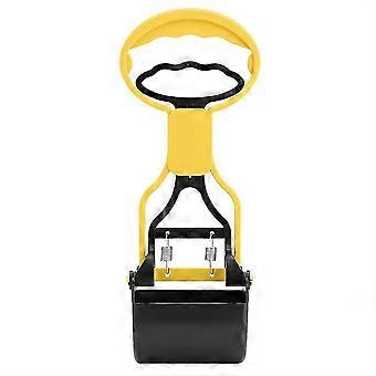 Pet Dog Poop Scooper Animals Puppies Waste Remover Picking Up Clip with Long Handle(Yellow)