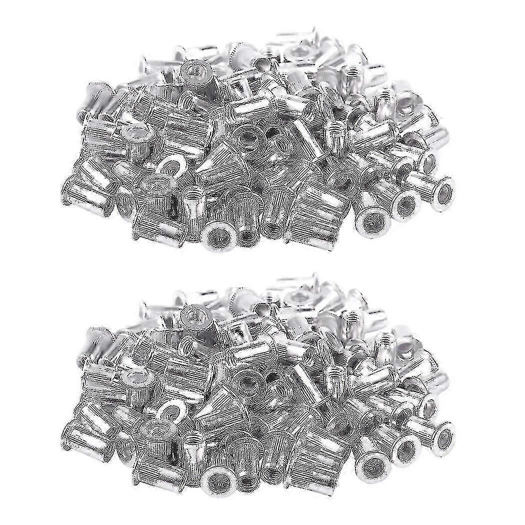 M5 Aluminium Threaded Rivnuts Flat Head Rivet Nuts Nutserts 200pcs