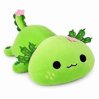 Grön Axolotl plyschleksak 28 cm – Mjukt gosedjurskudde med söt design, present till barn och vänner